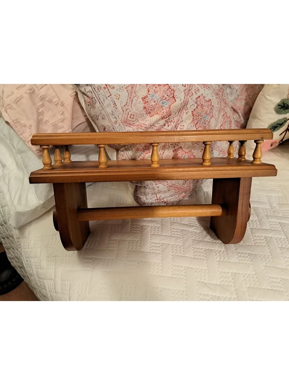 Vintage Wood Rustic Country Paper Towel Holder/Spindle Gallery Wall Shelf